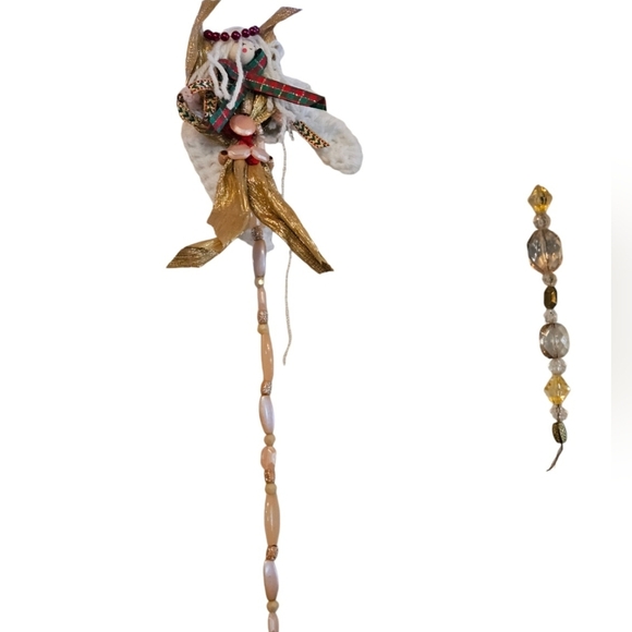 Hand Crafted Holiday Garland Crochet Angel Christmas Ornamets handmade lights up - Picture 12 of 17